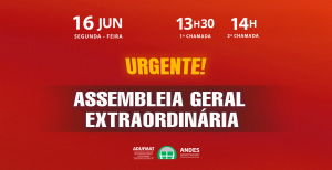 Edital de Convocação para Assembleia Geral da Adufmat-Ssind - 16/06/25 (segunda-feira), às 13h30