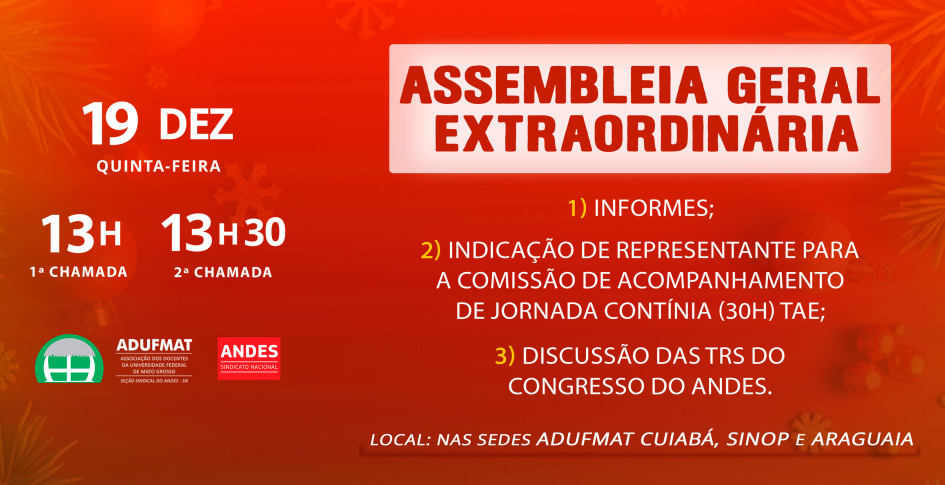 Assembleia Geral Extraordinária PRESENCIAL